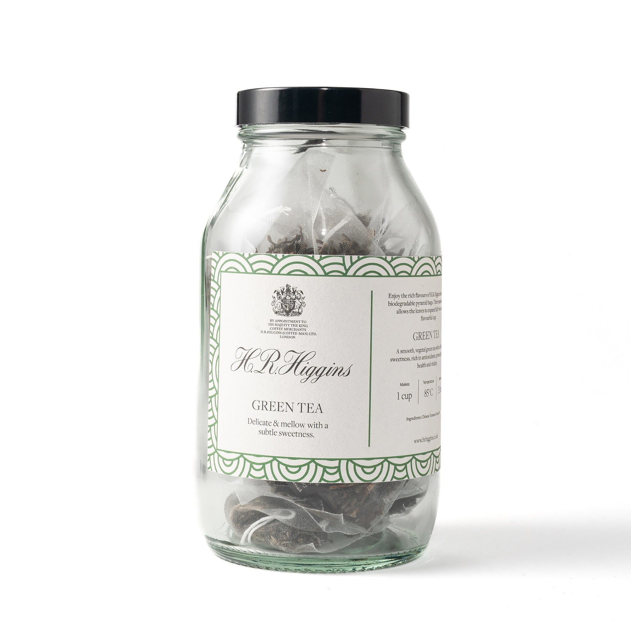 Green Tea Pyramid Bag Jar