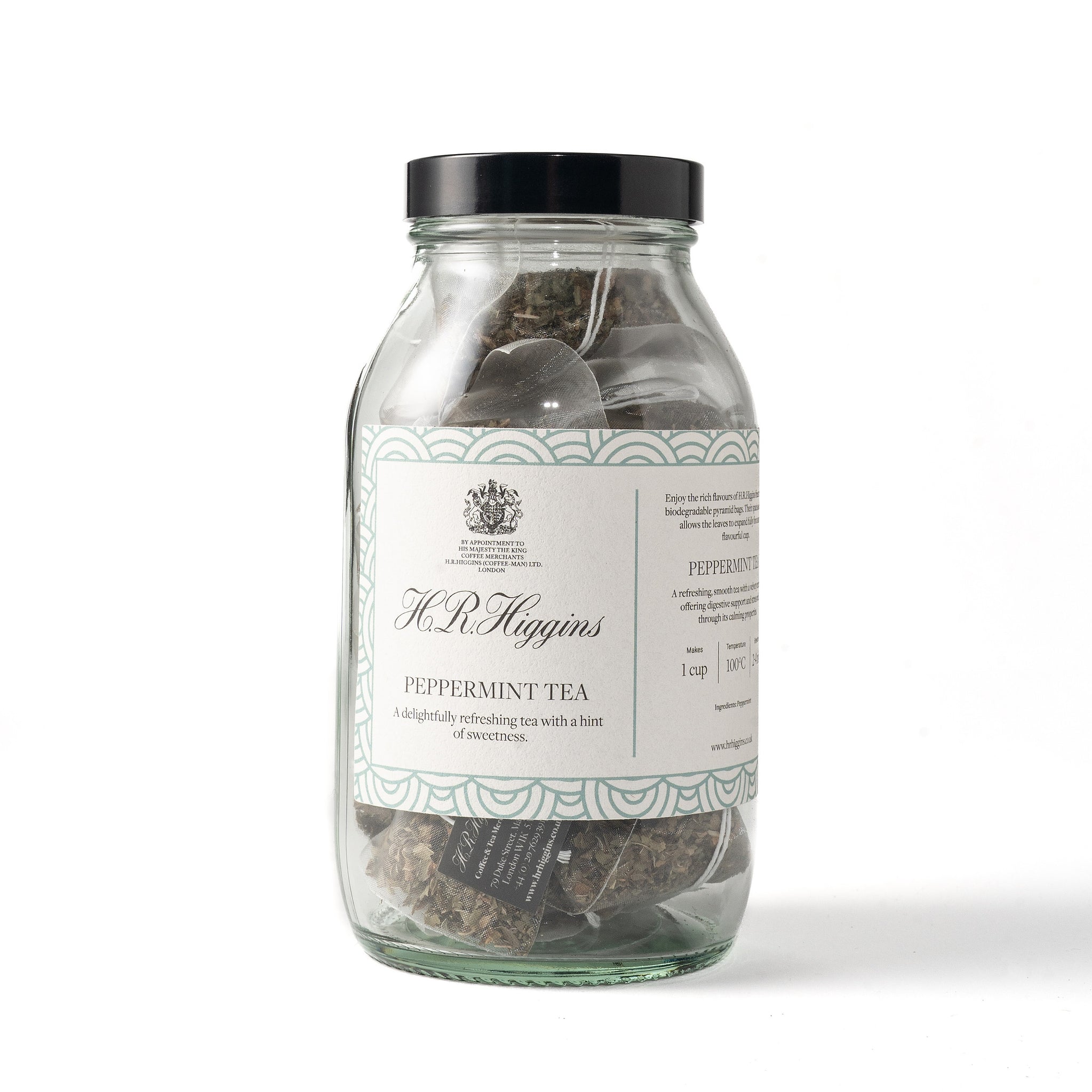 Peppermint Tea Pyramid Bag Jar