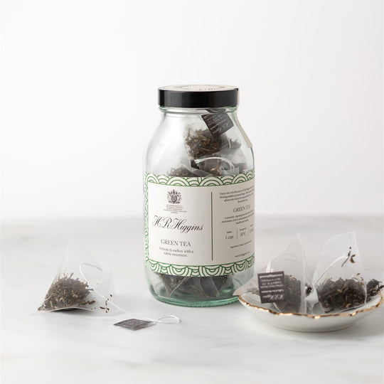 Green Tea Pyramid Bag Jar