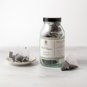 Green Tea Pyramid Bag Jar
