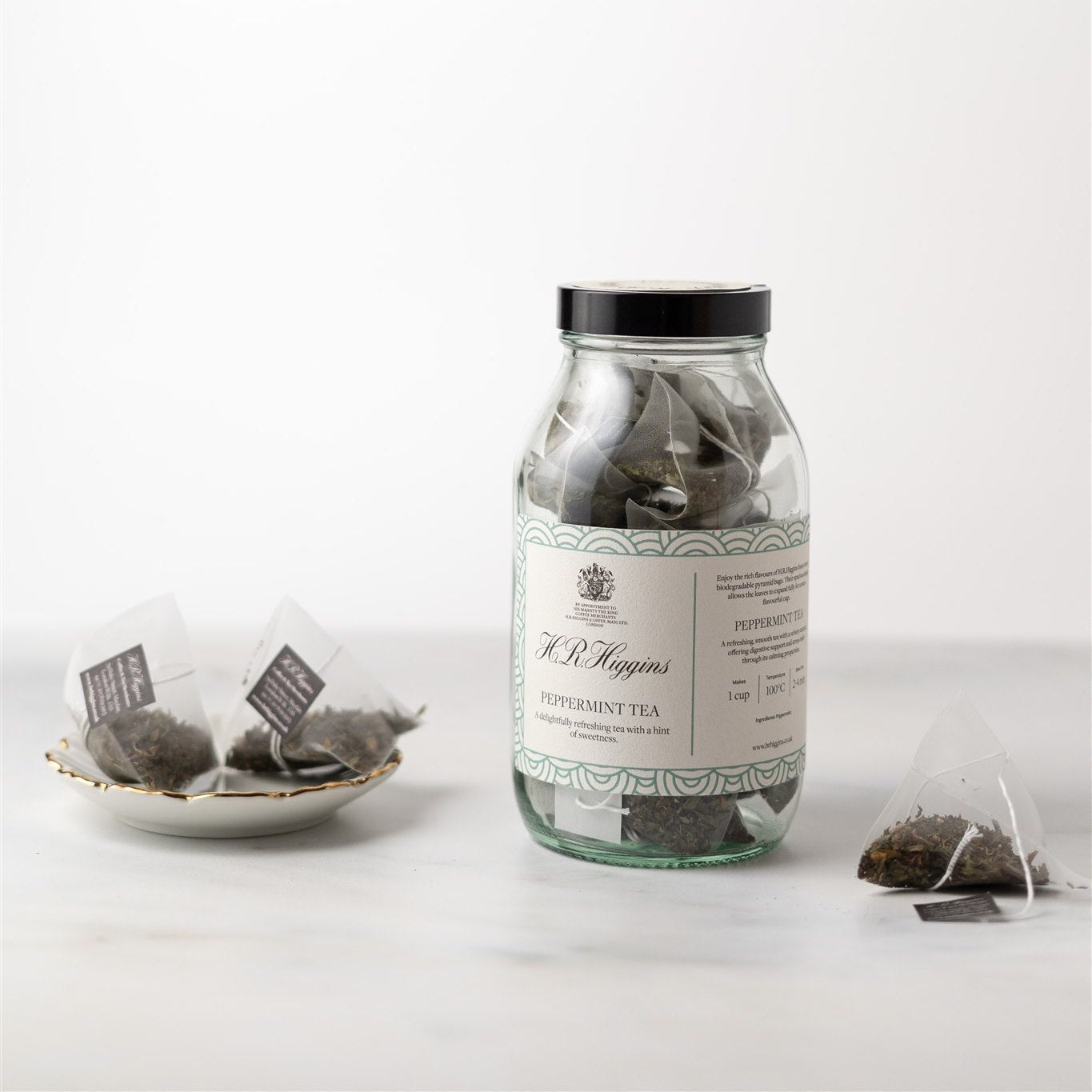 Peppermint Tea Pyramid Bag Jar