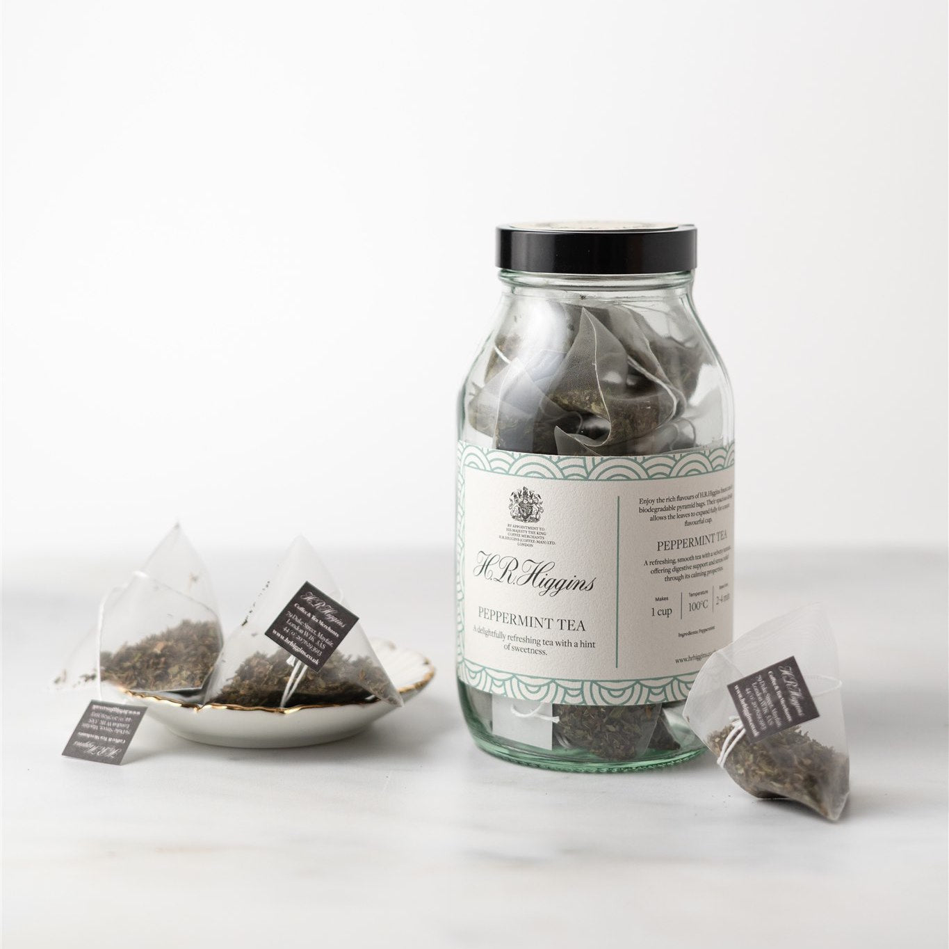 Peppermint Tea Pyramid Bag Jar